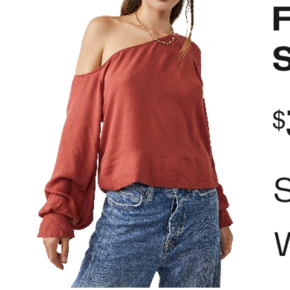 Free People Justina one shoulder blouse